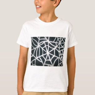 Camiseta Padrão Geométrico de Aranha Branca e Preta