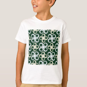 Camiseta Padrão Geométrico de Círculos Rétro