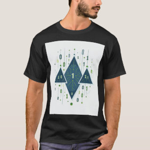 Camiseta Padrão Geométrico de Código Binário para Programad