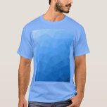 Camiseta Padrão geométrico de gradiente azul claro<br><div class="desc">Camiseta geométrica moderna elegante para qualquer um. O padrão geométrico brilhante do gradiente azul claro triângulo brilhante ombre. Malha geométrica triangular com design de gradiente ombre.</div>