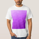 Camiseta Padrão geométrico de gradiente de lavanda roxa<br><div class="desc">Malha geométrica triangular com gradiente ombre de lavanda púrpura, claro a escuro.</div>