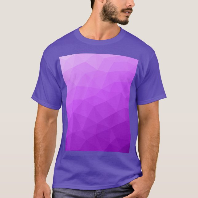 Camiseta Padrão geométrico de gradiente de lavanda roxa (Frente)