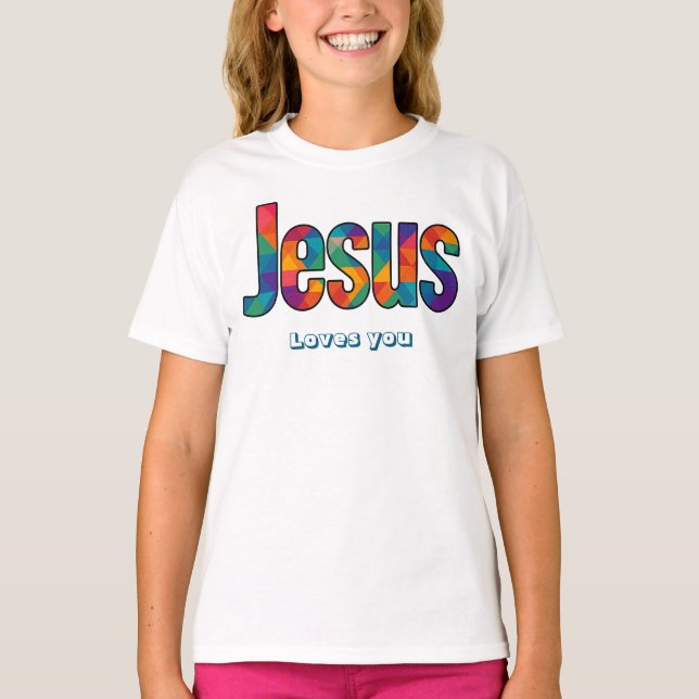 Camiseta Padrão geométrico de Jesus (Frente)