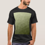 Camiseta Padrão geométrico de malha verde-azeitona do exérc<br><div class="desc">O padrão geométrico do gradiente verde do exército triangular. Matiz verde de azeitona do exército para soldados, camo. Imita paisagens militares naturais, resistência, resistência, resiliência. Os tons de terra conectam-se à natureza, de terra. Simboliza o legado militar, a utilidade exterior.</div>