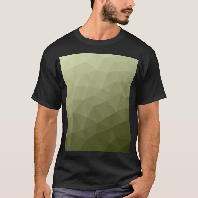 Camiseta Padrão geométrico de malha verde-azeitona do exérc (Frente)
