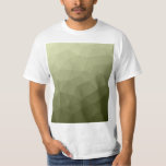 Camiseta Padrão geométrico de malha verde-claro do exército<br><div class="desc">O padrão geométrico do gradiente verde do exército triangular. Malha geométrica triangular com gradiente verde-cinza claro e escuro. militar, exército, padrão, ombre, malha, triângulos, geometria, geometria, gradiente, legal, triângulo, verde</div>