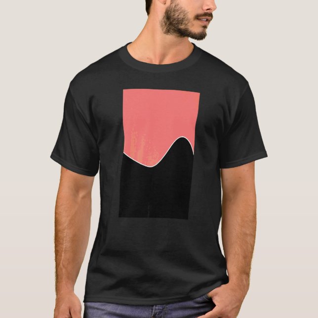 Camiseta Padrão Geométrico De Onda De Dois Toneladas, Cor-D (Frente)