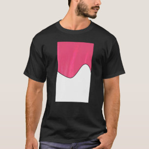 Camiseta Padrão Geométrico De Onda De Dois Toneladas, Rosa