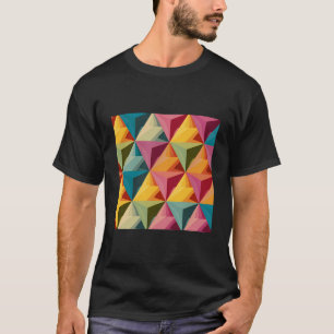Camiseta Padrão Geométrico de Triângulo Ousado
