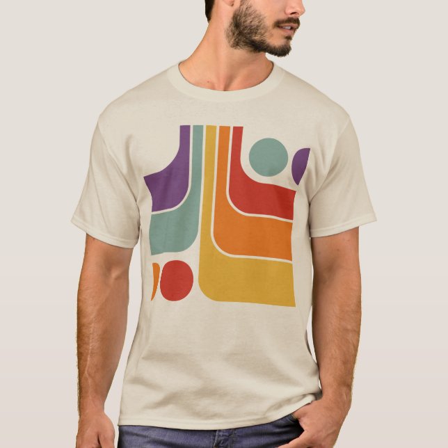 Camiseta Padrão Geométrico do Estilo de Imagem Retroativa d (Frente)