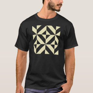 Camiseta Padrão geométrico Dourado pálido do cubo deco