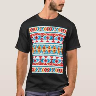 Camiseta Padrão geométrico étnico da aquarela.