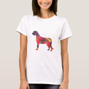 Camiseta Padrão Geométrico Irlandês Wolfhound Silhouette