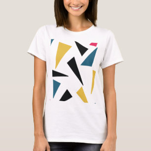 Camiseta Padrão geométrico moderno, alegre, divertido e vib