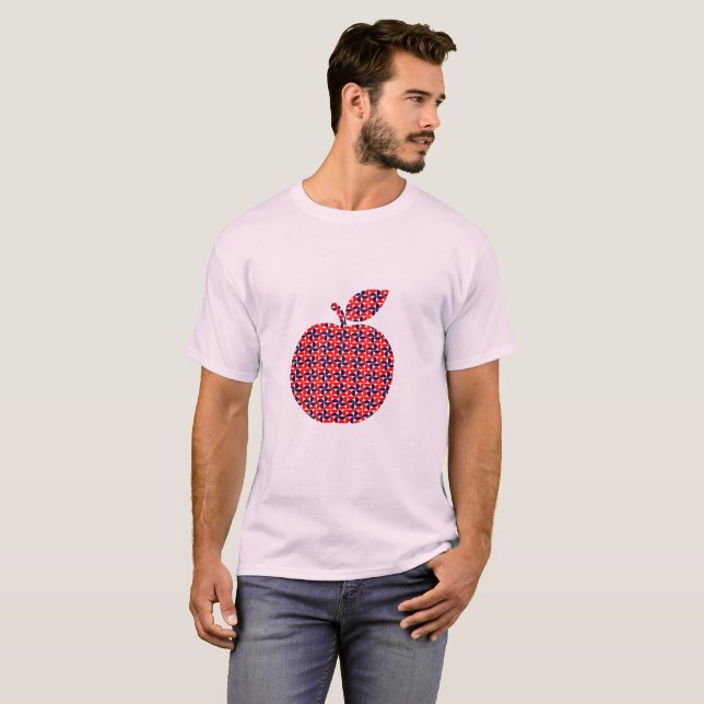 Camiseta Padrão Geométrico Moderno de Círculo de Quarto (Frente Completa)