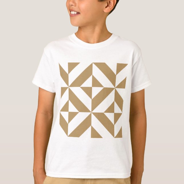 Camiseta Padrão Geométrico Quente de Deco Cubo (Frente)