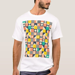 Camiseta Padrão geométrico sem costura colorido