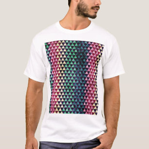 Camiseta Padrão geométrico sem costura do triângulo Vintage
