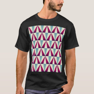 Camiseta Padrão geométrico sem costura do triângulo Vintage