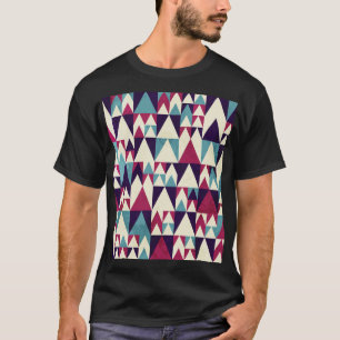 Camiseta Padrão Geométrico Sem Vista do Triângulo Retroativ