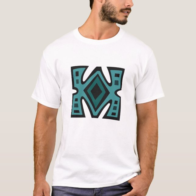 Camiseta Padrão geométrico tribal abstrato africano (Frente)