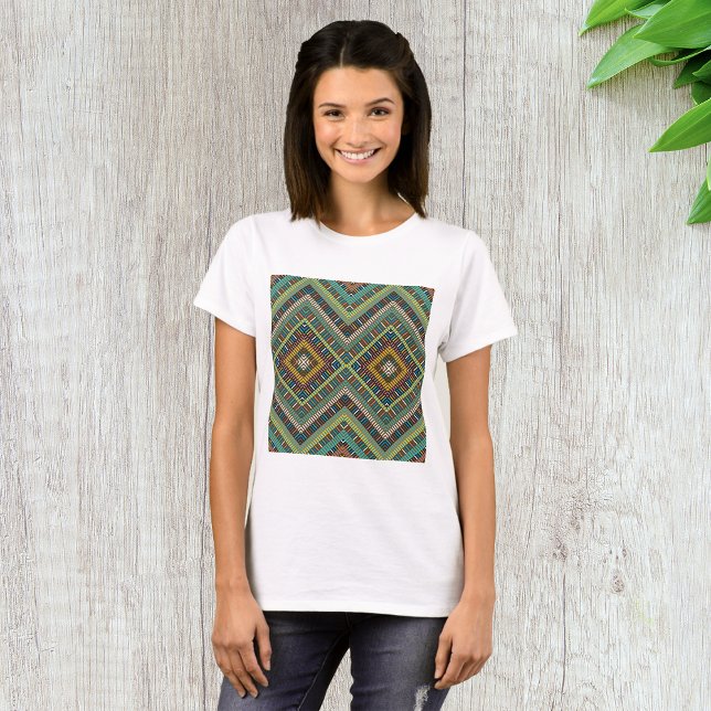 Camiseta Padrão Geométrico Tribal Boho Étnico Aztec (Criador carregado)