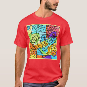 Camiseta Padrão Geométrico Vibrante