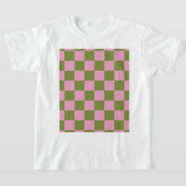 Camiseta Padrão Gingham Verdejado Rosa