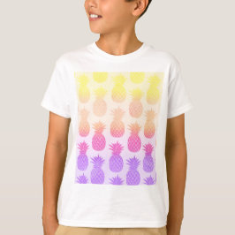Camiseta Padrão Girly Topical Rainbow Summer Pineapple