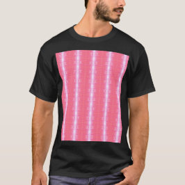 Camiseta Padrão Gráfico de Listras Verticais Rosa Neon Abst