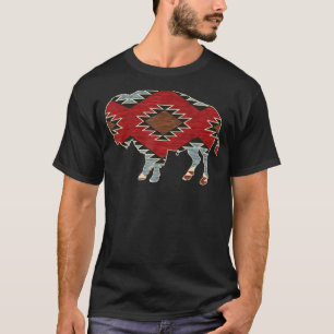 Camiseta Padrão Indígena Azteca do Sudoeste do Búfalo do Ar