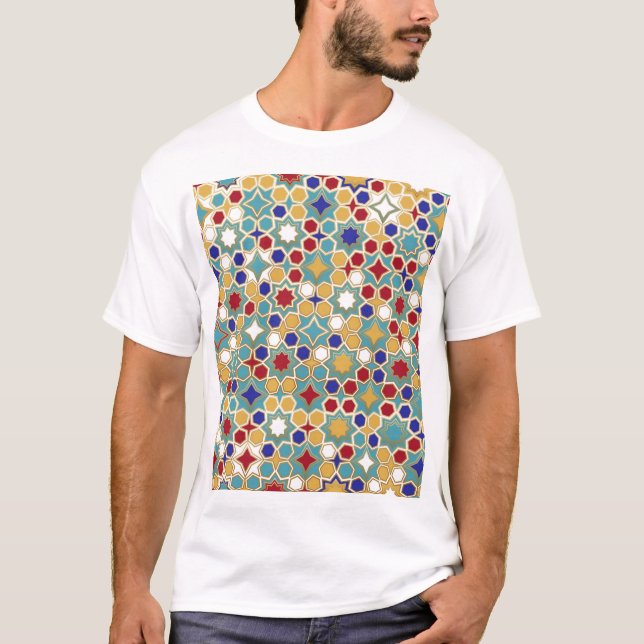 Camiseta Padrão Invisível do Mosaico Islâmico (Frente)