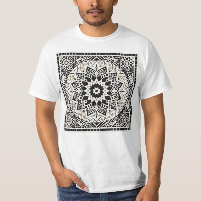 Camiseta Padrão Islâmico Elegante do Azulejo: Uma obra prim (Frente)