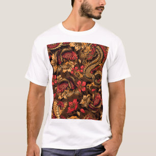Camiseta Padrão koi do dragão japonês.