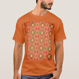Camiseta Padrão laranja e verde