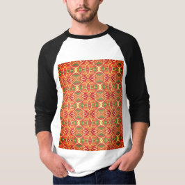 Camiseta Padrão laranja e verde