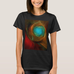 Camiseta Padrão Legal de Abstrato de Arte Fina Azul Moderna
