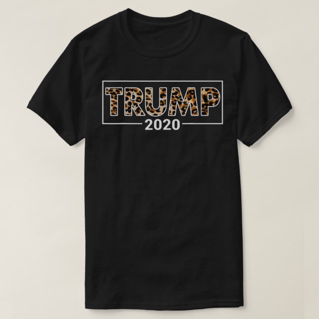 Camiseta Padrão Leopard Trump 2020 (Frente do Design)