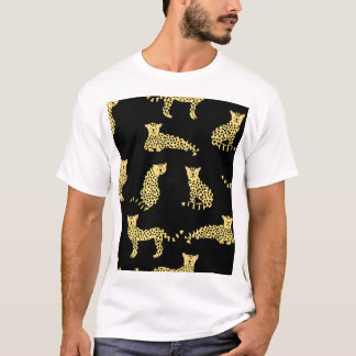 Camiseta Padrão Leopardo: Chita Preta de Fundo
