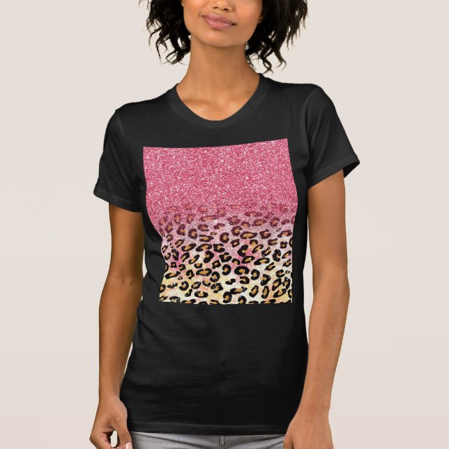 Camiseta Padrão Leopardo Glam Pink (Frente)