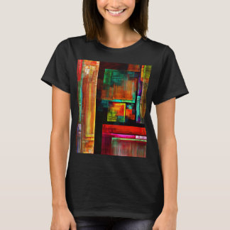 Camiseta Padrão Moderno de Abstrato de Arte Quadrados Color