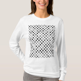 Camiseta Padrão monocromático de Bolinhas (pontos pretos e