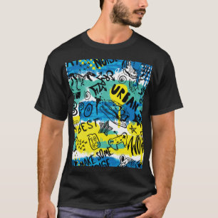 Camiseta Padrão Monster Hand Drawn Kids