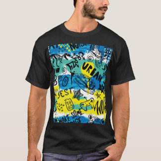 Camiseta Padrão Monster Hand Drawn Kids