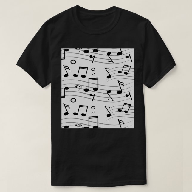 Camiseta Padrão Musical Notes (Frente do Design)