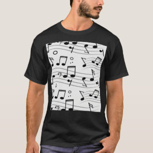 Camiseta Padrão Musical Notes
