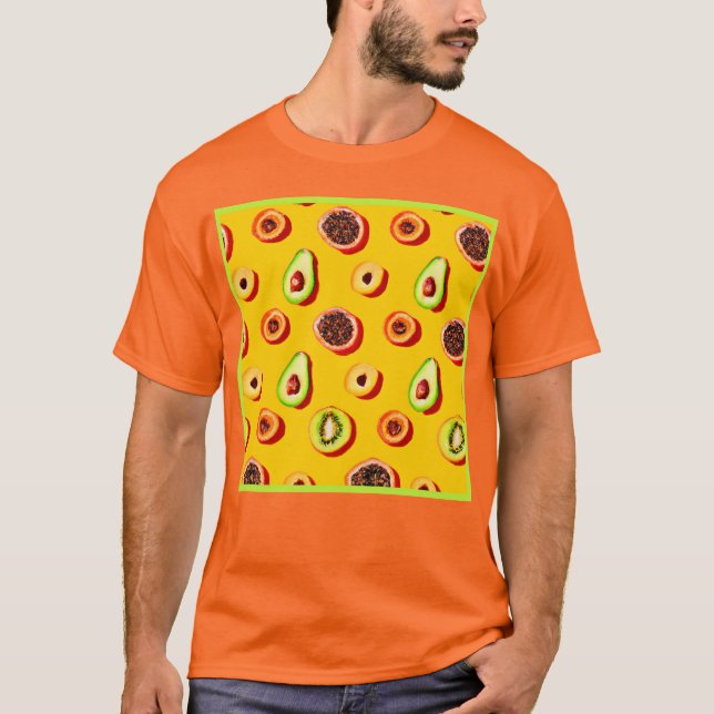 Camiseta Padrão Na moda Neon Fruta (Frente)