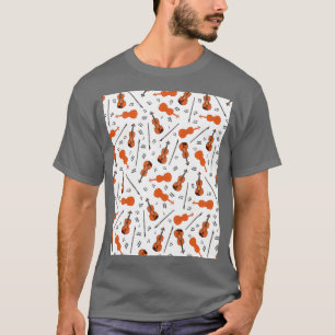 Camiseta Padrão perfeito colorido com violinos Gráfico