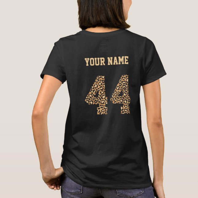 Camiseta Padrão Personalizado Chita Número 44 T-Shirt (Verso)