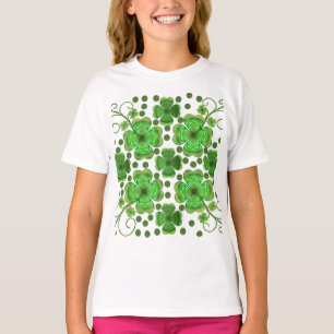 Camiseta Padrão personalizado de trevo e redemoinho verde m